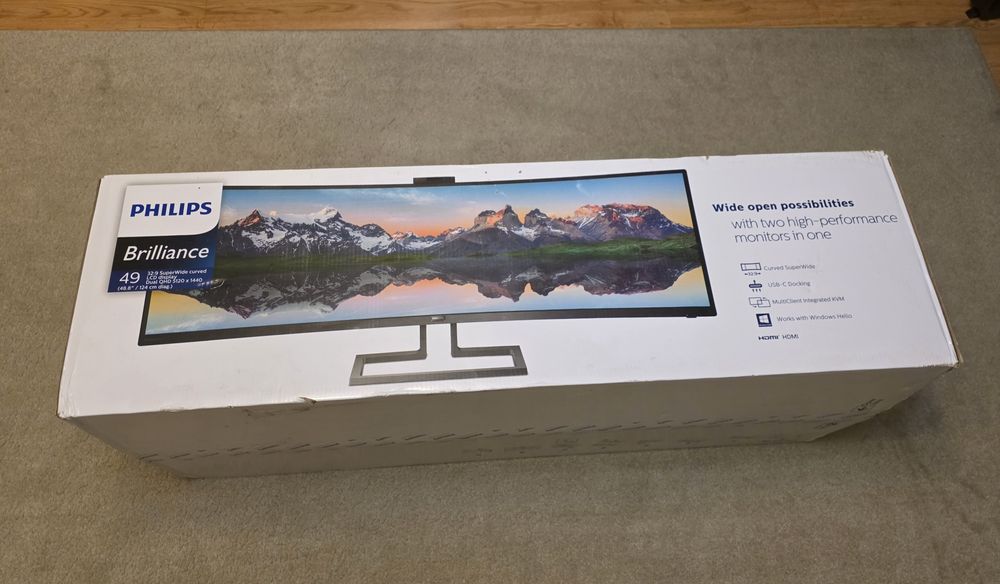 Monitor curbat LED VA Philips 48.8", Ultra wide, 32:9, 1800R, 5k Dual