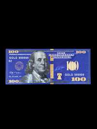 Bancnota colectie cadou decorativa 100 Dolari SUA Blue Edition