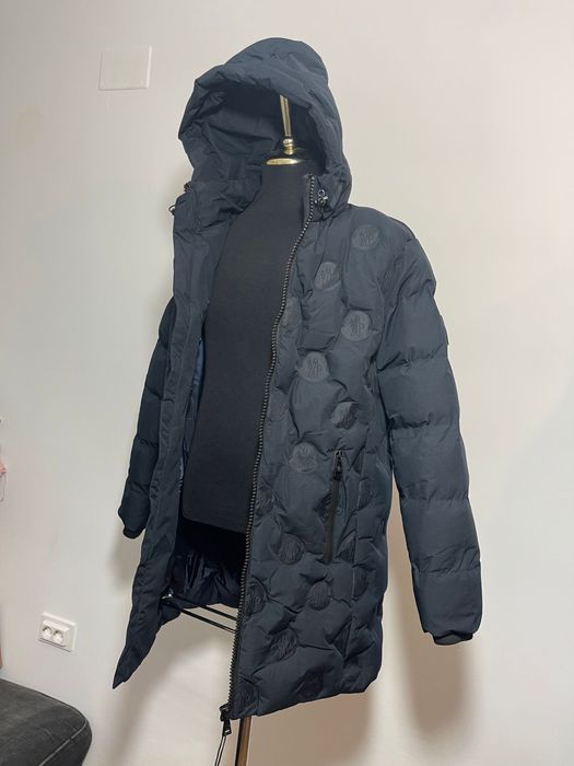 Geaca barbati lunga,albastru si negru