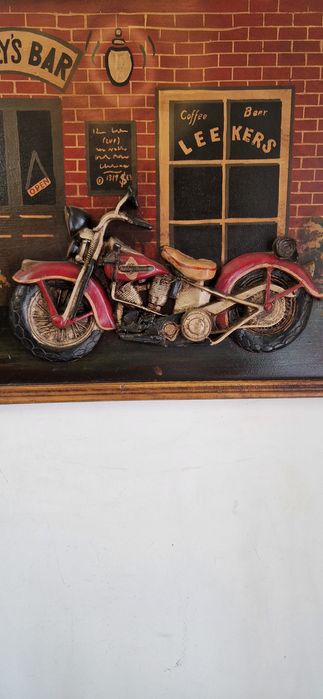 Tablou reclama veche Harley Davidson bar restaurant