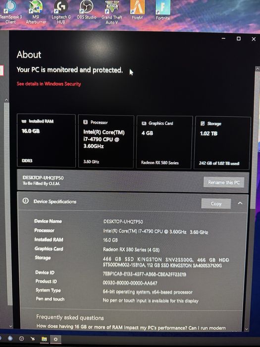 Vand sistem pc gaming