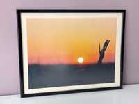Картина со стеклом « Закат на озере Алаколь »