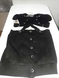 Школьная юбка с жилеткой черная