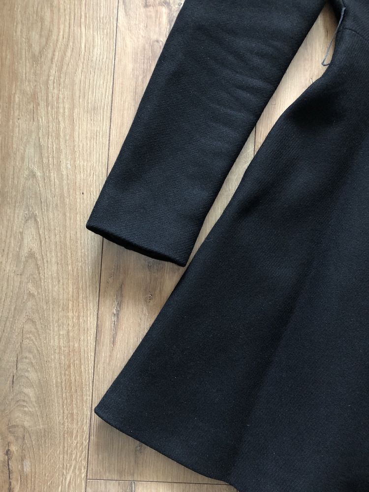 Nou ZARA Palton dama cambrat si feminin - lana | Negru | S
