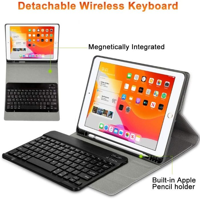 Husa + tastatura bluetooth pt iPad 10,2 inch 2019 (7 th gen)),sigilata