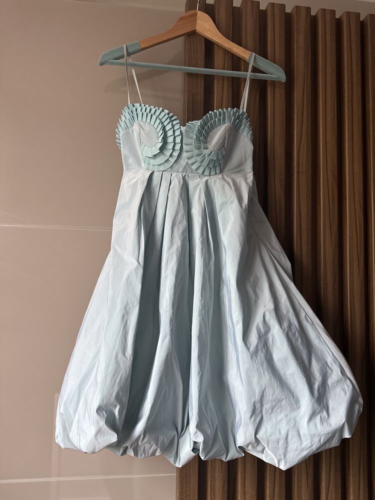 Оригинална Just Cavalli къса небесно синя рокля, 42, M