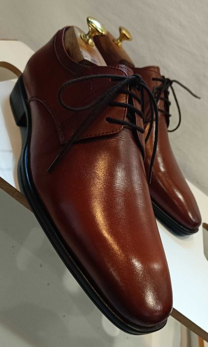 Pantofi derby 41 plain toe premium Whild Rhino NOI piele naturala moal