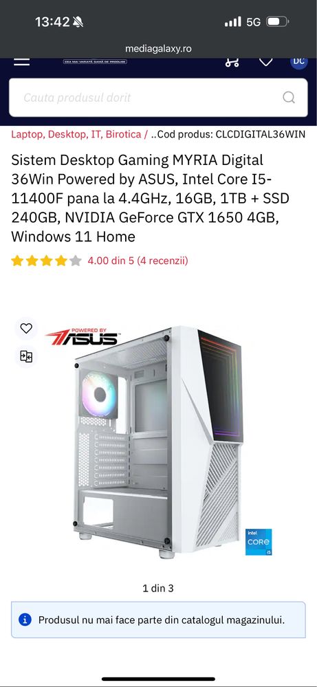 PC Gaming utilizat foarte putin 10/10 Si Monitor gaming curbat 165 Hz