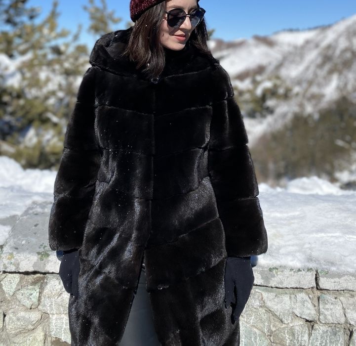 ПРЕМИЯЛЬНАЯ норковая шуба Black glama