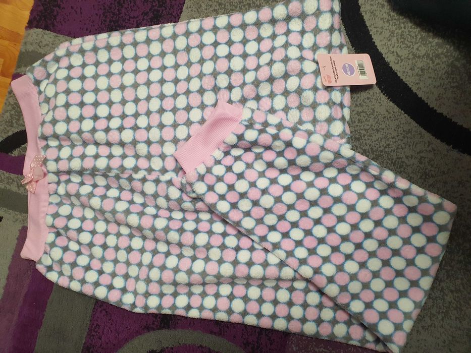 Pantaloni fleece, lungi, de dama, roz, noi