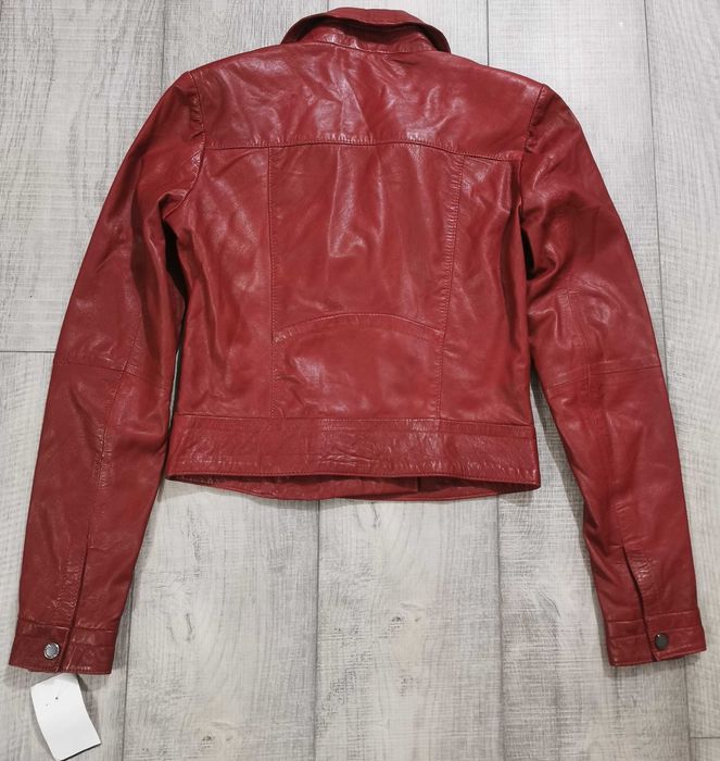 Geaca de dama din piele Bod & Christensen Biker Red Leather marimea S