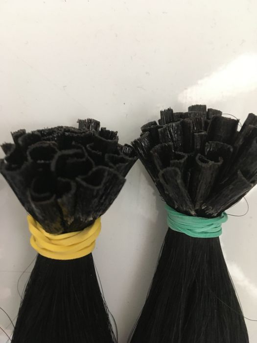 Extensii par cheratina negru#1,45-50-60cm human hair 100 suvite/set