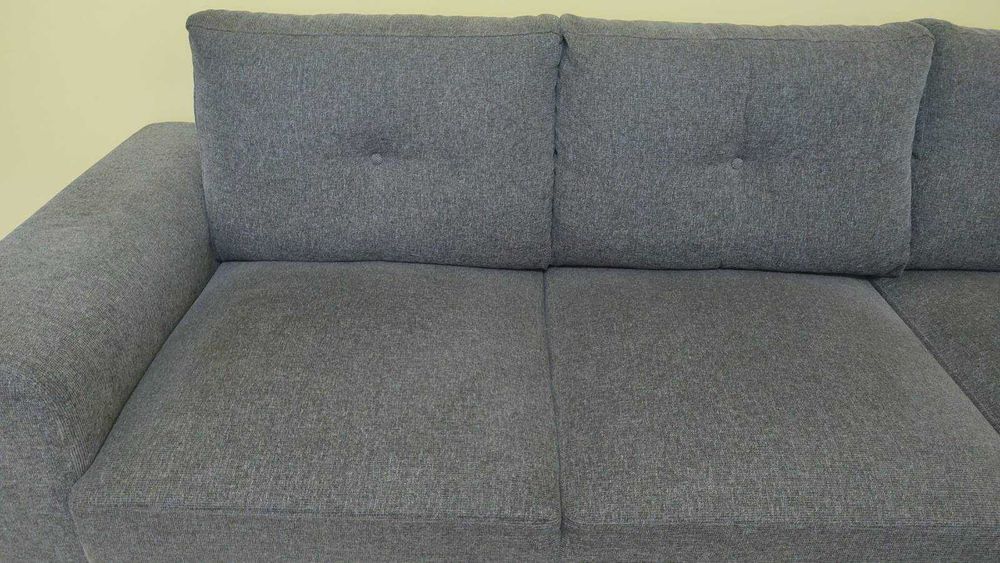 Разтегателен диван с разширение VEJLBY тъмносив текстил