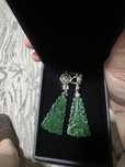 Серьги из цен камня Жадеит. Пр.925. Куплено во Фрза 500€.коробка-докум