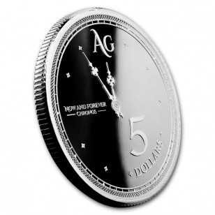 Moneda Chronos (ceas) din argint de 1 uncie 5 USD