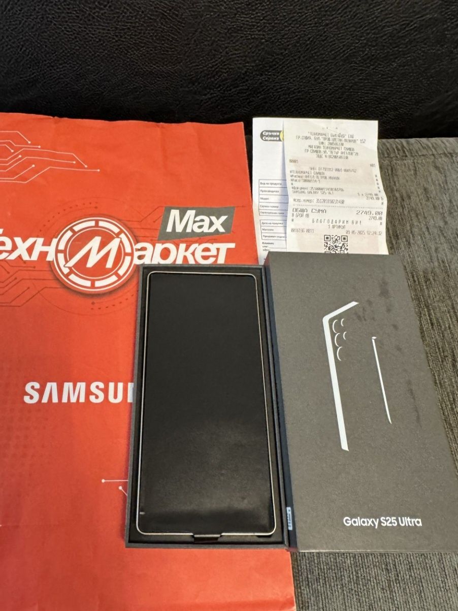 КАТО НОВ 512GB Samsung S25 Ultra Техномаркет Гаранция 2027 Black