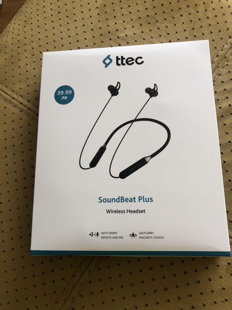 Ttec SoundBeat Plus – Безжични слушалки, чист звук, 12ч батерия