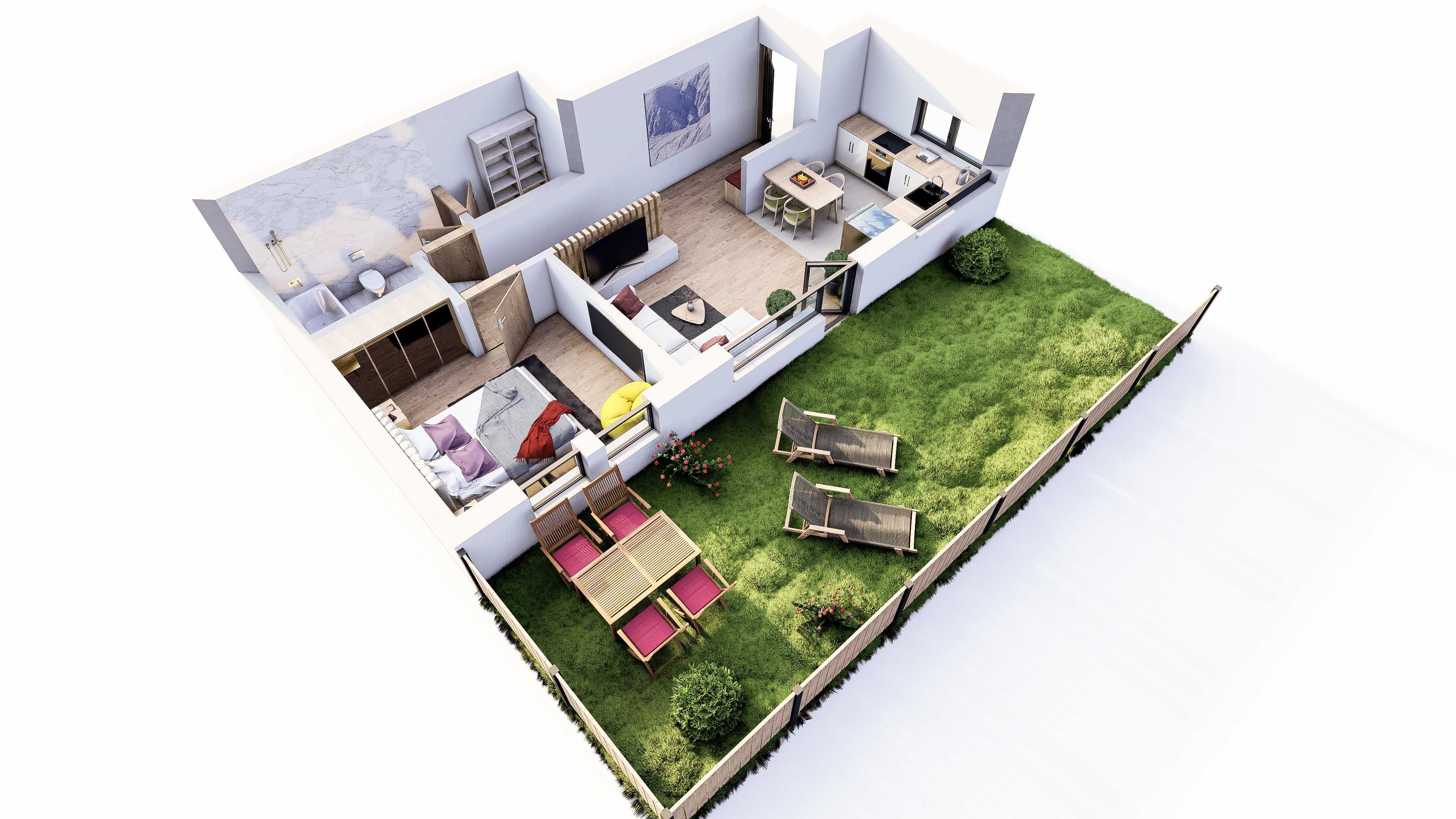 PROMOTIE!!! Apartament 50mp cu Gradina de Vanzare de la dezvoltator