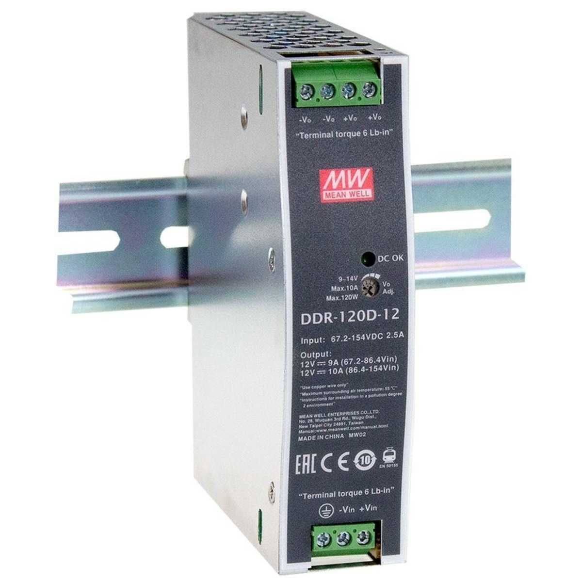 DDR-120B-24 DC-DC Преобразователь 16,8–33,6 В DC, выходное 24В DC 5А