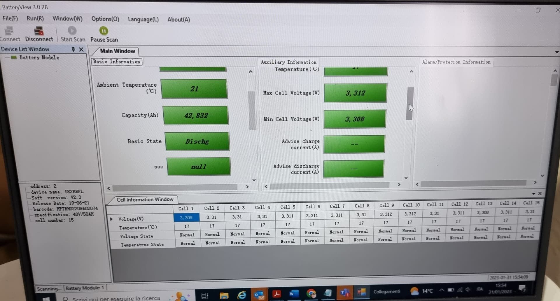 Cablu servisare/diagnosticare baterii Pylontech