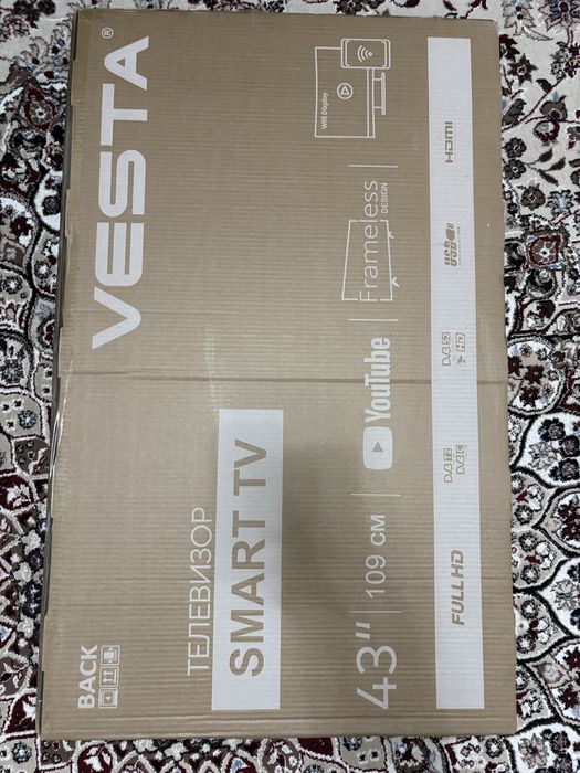 Vesta 43” Смарт ТВ (Full HD, безрамочный дизайн)