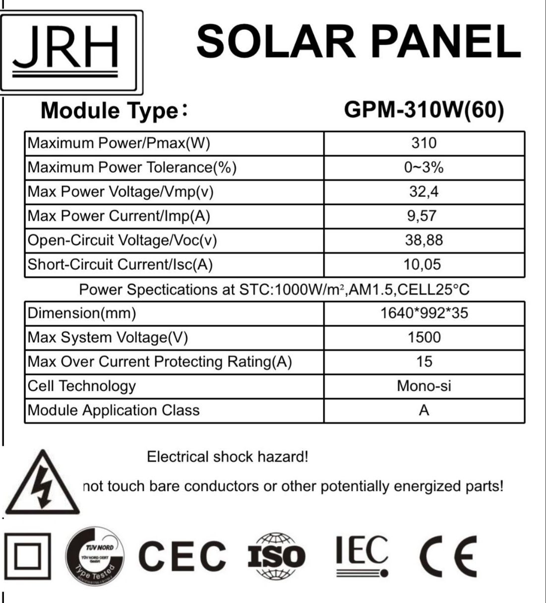 Panouri fotovoltaice solare monocristaline 100W 120W 300W 310W 380W