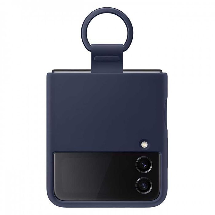 Samsung Galaxy Z Flip 4 Silicone Cover with Ring Navy, EF-PF721TNEGWW