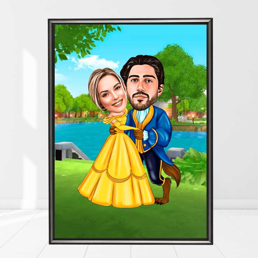 Portrete Caricaturi Tablouri Canvas Personalizate, Cadou Barbati Femei