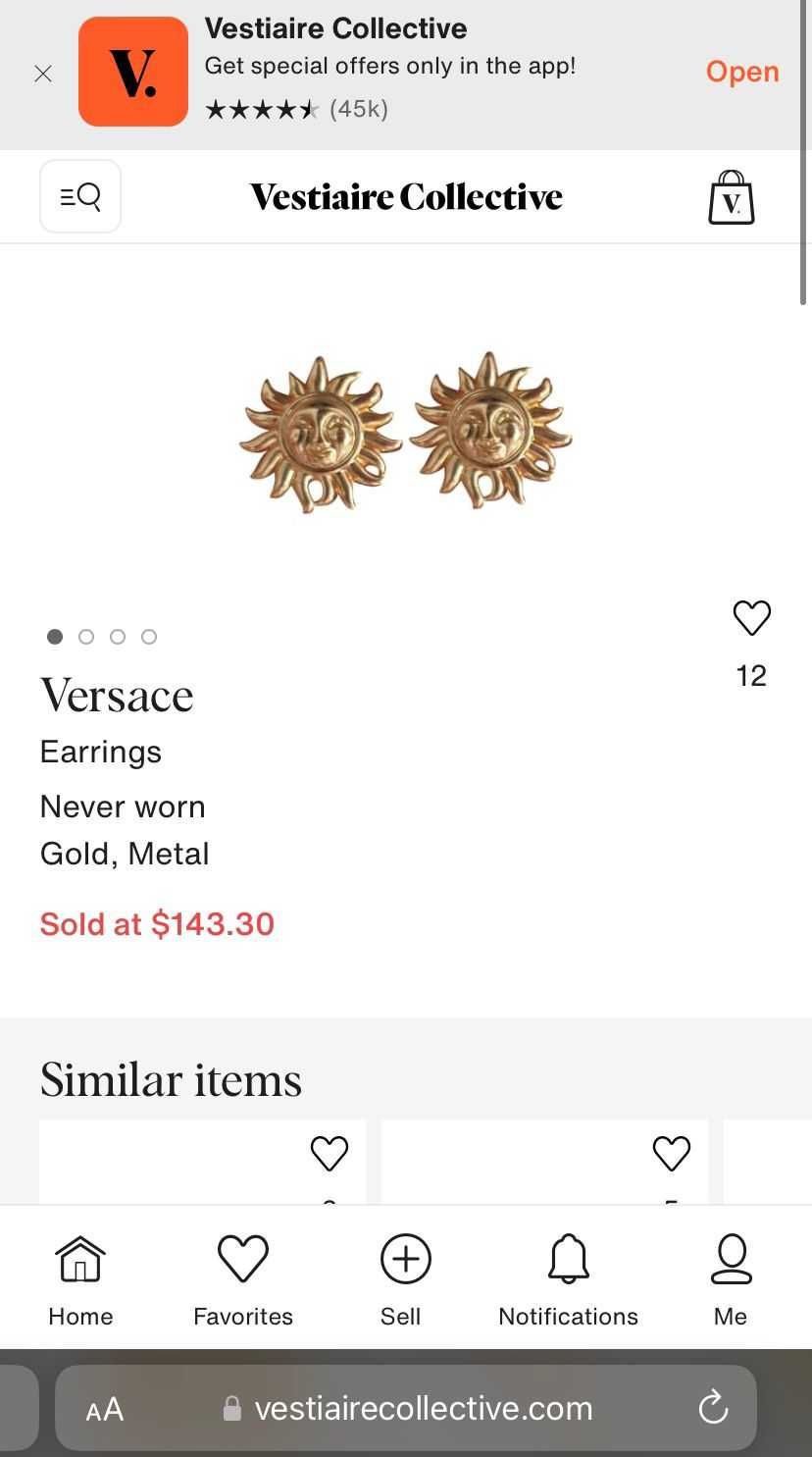 Cercei vintage Versace cu clips