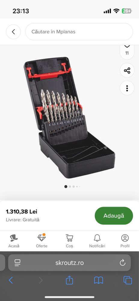 Set complet brughie Wurth metal/lemn de la 1 la 10