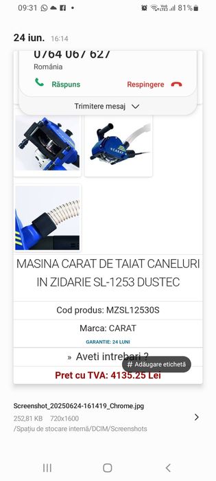 Masina de făcut caneluri CARAT de 1700 W
