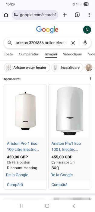 Boiler electric ariston 100l