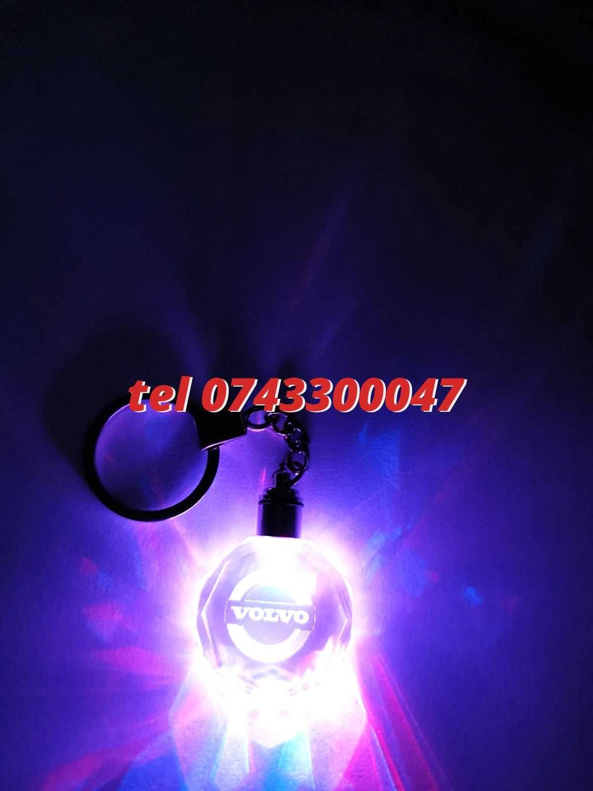 Promo Breloc Din Sticla Led 6 Culori Volvo