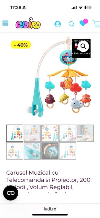 Carusel muzical nou,cutie,videoproiector,telecomanda.