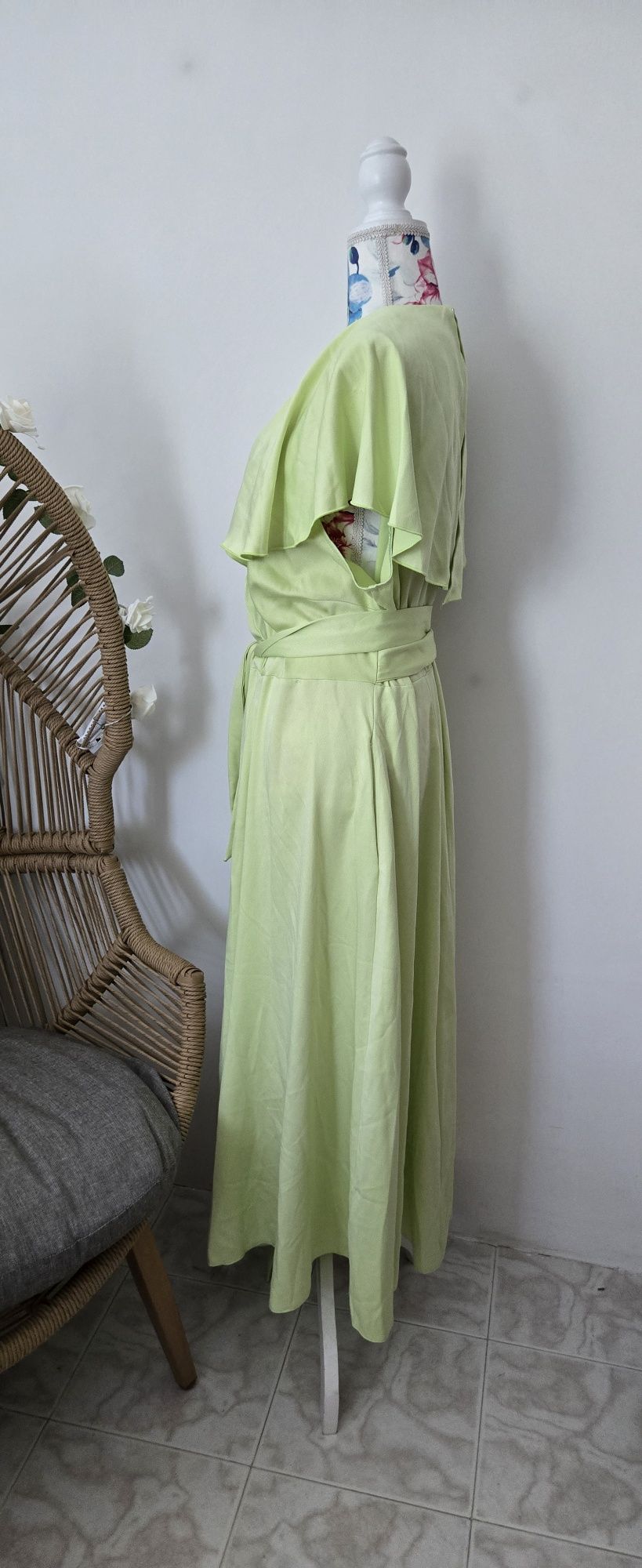 Рокля Closet London лайм ризида 50 52 54 EU 3хл 4хл гръдна: 120-132 см