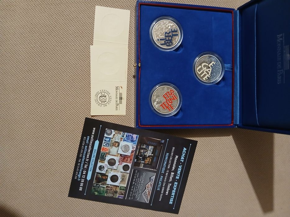 Monede argint ,Monetaria Paris ,6,22 gr ,cu certificat