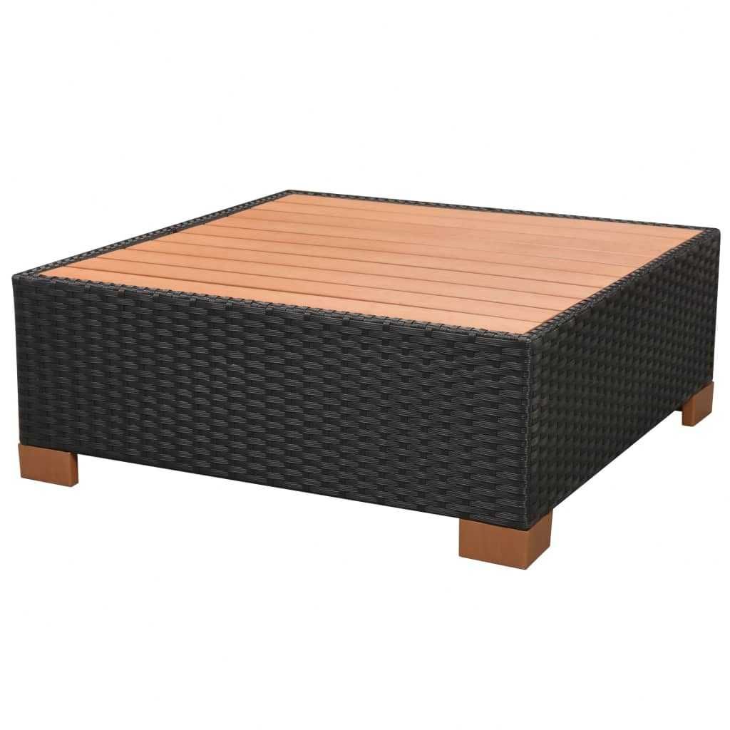 Set mobilier de gradina/terasa canapea/coltar 6 piese Negru/Alb Ratan