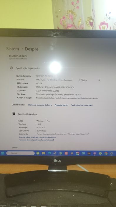 Vind pc ryzen 7 2700x perfect funcțional