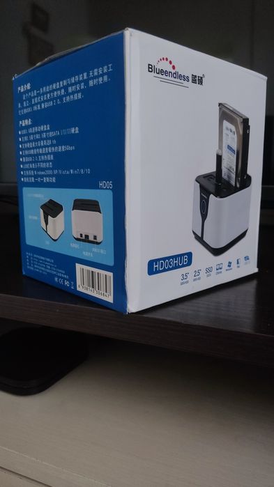 Док станция для чтения и клонирования hdd, ssd, sata 2.0, 3.0