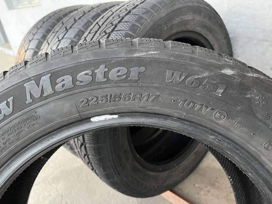 4 бр. зимни гуми 225/55/17 Petlas DOT 4417 2x7 2x5-5,5 mm