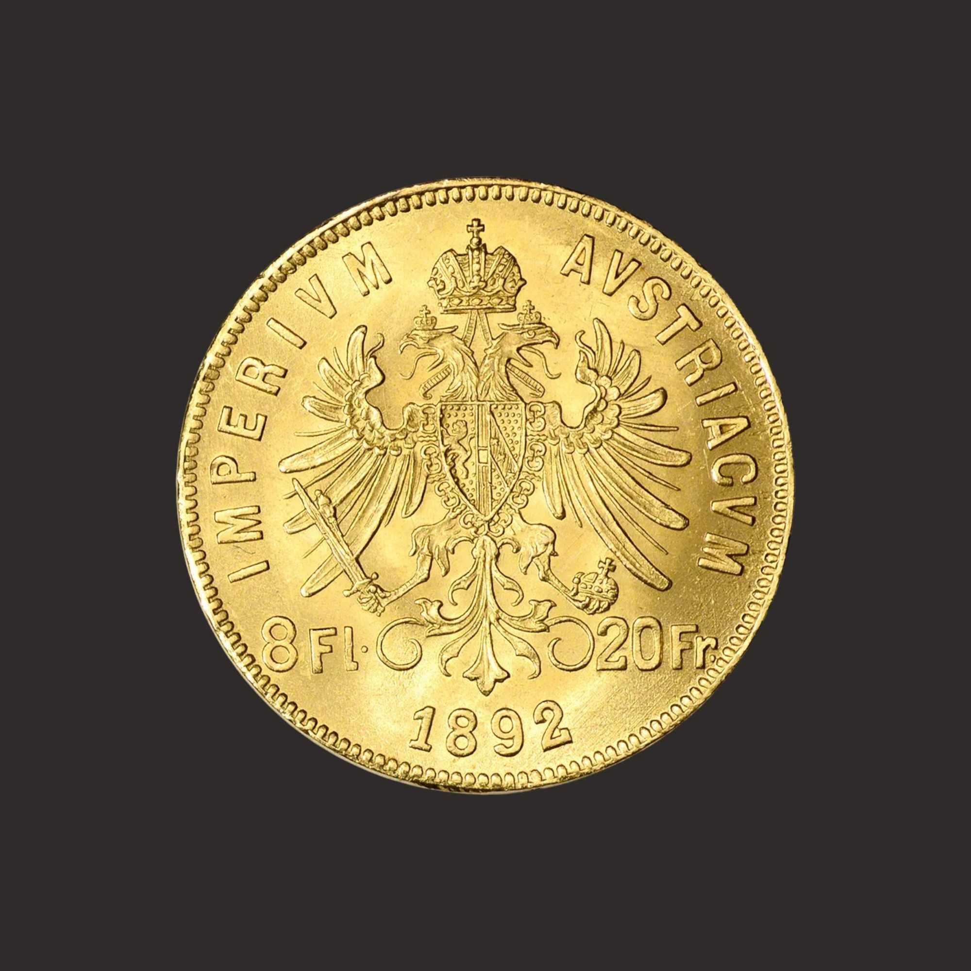 Moneda din aur 8 florini / 8 guldeni / 20 franci - TVA 0% - PRECOMANDA