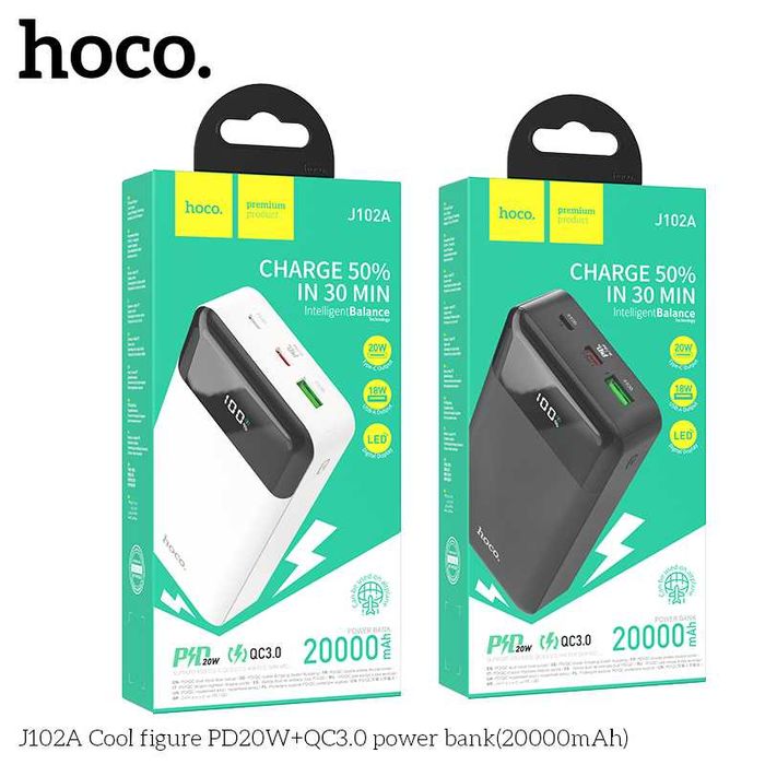 Hoco J102A Cool 22.5W+PD20W Power Bank 20000mAh for Samsung iPhone 17