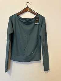 Dri-fit, bluza maneca lunga, verde NIKE