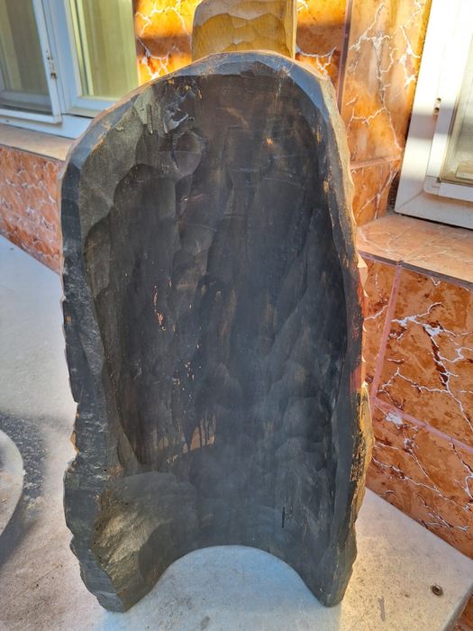 Bust sculptat din lemn de fag sau tei, portret Vlad Țepeș