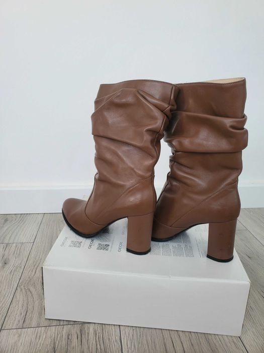 Cizme 3/4, piele interior-exterior