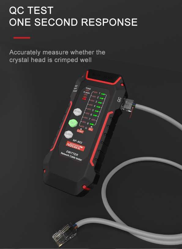 Tester retea NOYAFA NF-802, finder, POE detect, acumulator Li-Ion