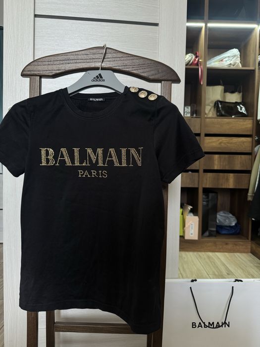 Футболки женские Balmain оригинал белая и черная XS , S с чеком