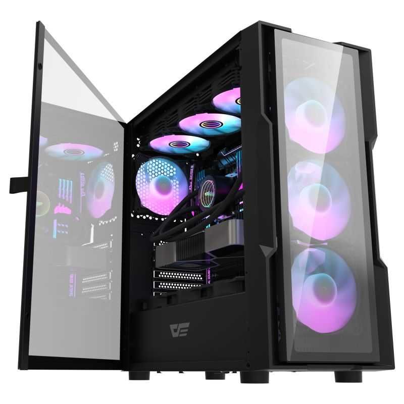 DK431 Glass ATX PC Case Black