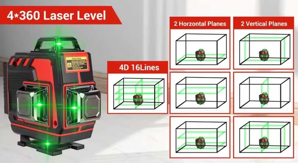 Nivela laser 16 linii 4d profesionala 2 baterii telecomanda auto