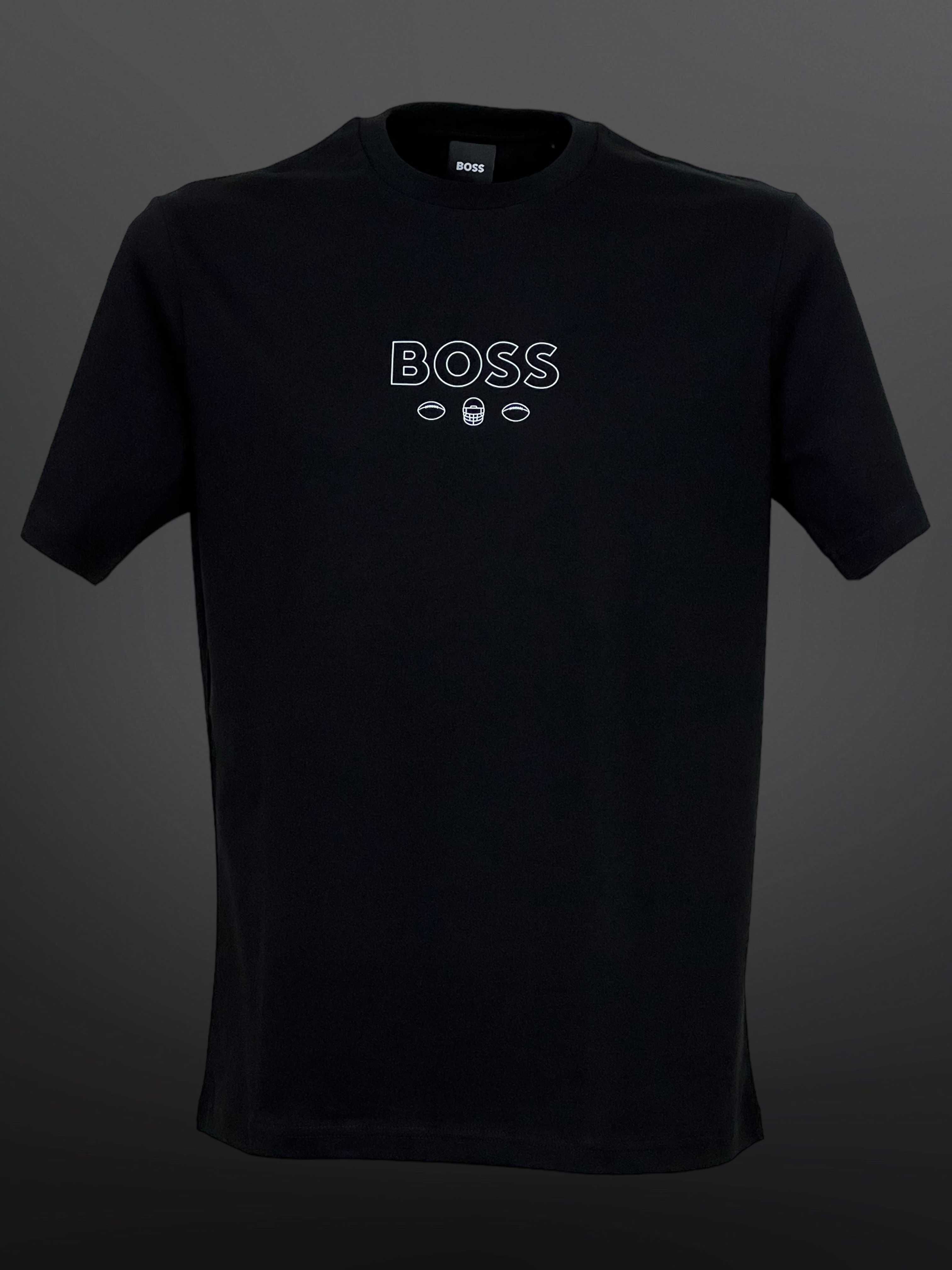 Hugo Boss Черна Тениска БЯЛА или ЖЪЛТА NFL Щампа - S M L XL XXL